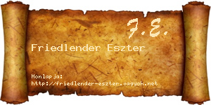 Friedlender Eszter névjegykártya